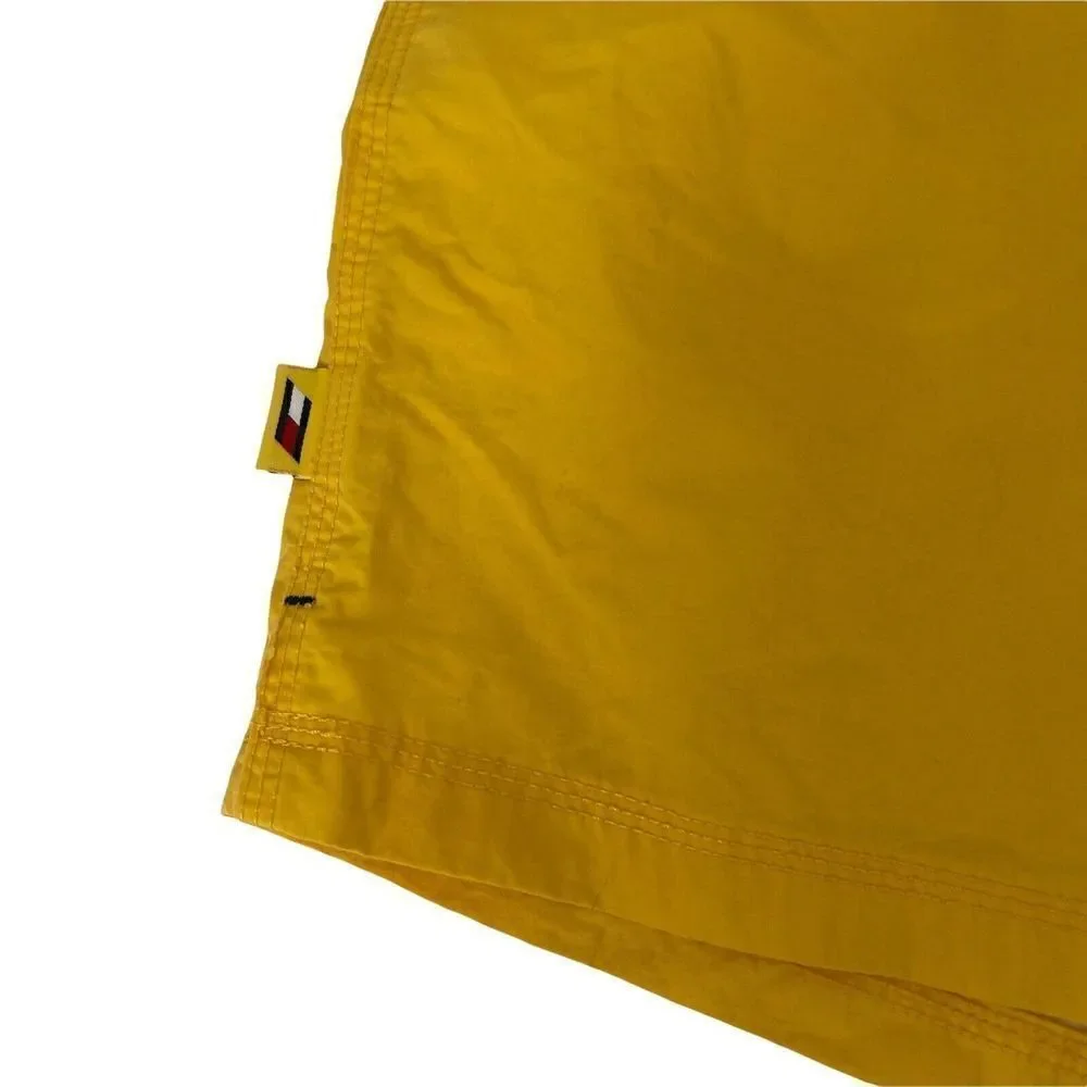 Tommy Hilfiger Swim Trunks Vintage Yellow Lined Mens Size L Tommy Athletics Swim